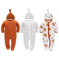 Barboteuse Pyjama plus chapeau LUCA™⎮Lot de 3 Pyjamas 100% coton - unisexe manche longue - Wol Bos