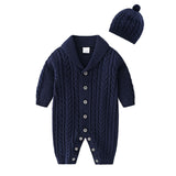 Barboteuse Tricotée à Manches Longues pour Bébé Fille et Garçon, Combinaison, Ensemble de Vêtements, 2 Pièces, Automne et Hiver Cutemily Kids Store