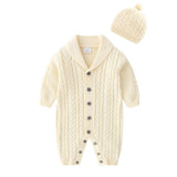 Barboteuse Tricotée à Manches Longues pour Bébé Fille et Garçon, Combinaison, Ensemble de Vêtements, 2 Pièces, Automne et Hiver Cutemily Kids Store