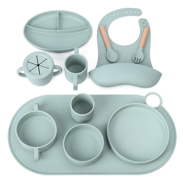 Ensembles de vaisselle alimentaire sans BPA bébé bol en silicone plaque silicone bébé vaisselle ensemble d'alimentation WolBos