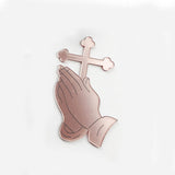 Miroir or acrylique croix Cupcake Topper décorations de gâteau de baptême pour bébé douche première sainte Communion fête fournitures WolBos