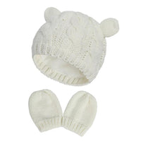 WolBony! Ensemble bonnet et moufles Bébé d'hiver doublée en Polaire qui ne peluche pas. Wol.Bos