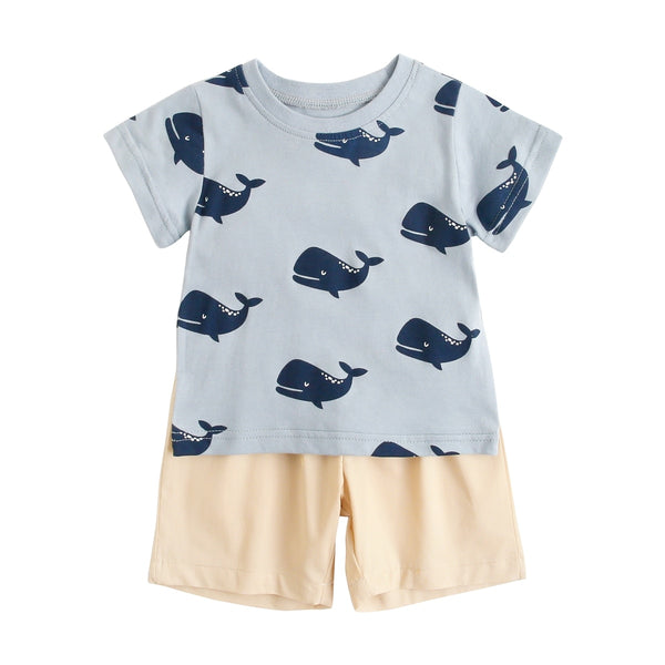 Ensemble d'été t-shirt et short en Coton pour bébé. WolBos