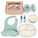 Ensembles de vaisselle alimentaire sans BPA bébé bol en silicone plaque silicone bébé vaisselle ensemble d'alimentation WolBos
