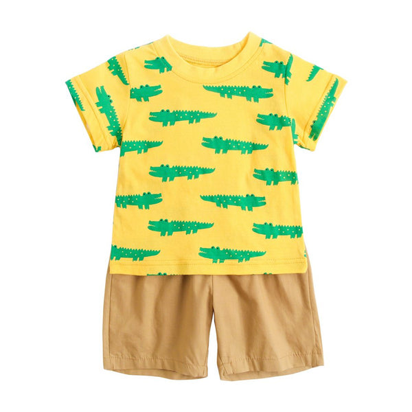 Ensemble d'été t-shirt et short en Coton pour bébé. WolBos