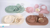 Ensembles de vaisselle alimentaire sans BPA bébé bol en silicone plaque silicone bébé vaisselle ensemble d'alimentation WolBos